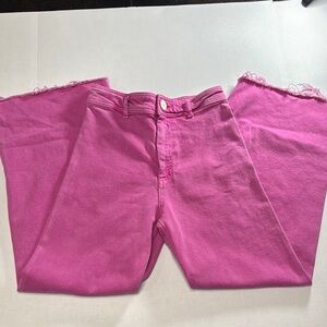 Zara Pink Flare Wide Leg Jeans